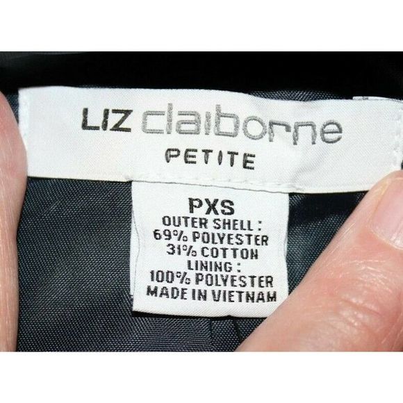 Liz Claiborne Petite XS Short Length Blazer Poly/Cotton Jacket Navy Blue NWT - Picture 9 of 10